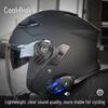 Cool Ride Lightweight Bluetooth Motorcycle Helmet with Dual Visor, 3C Certified, Long Battery Life, Comfortable Fit.
