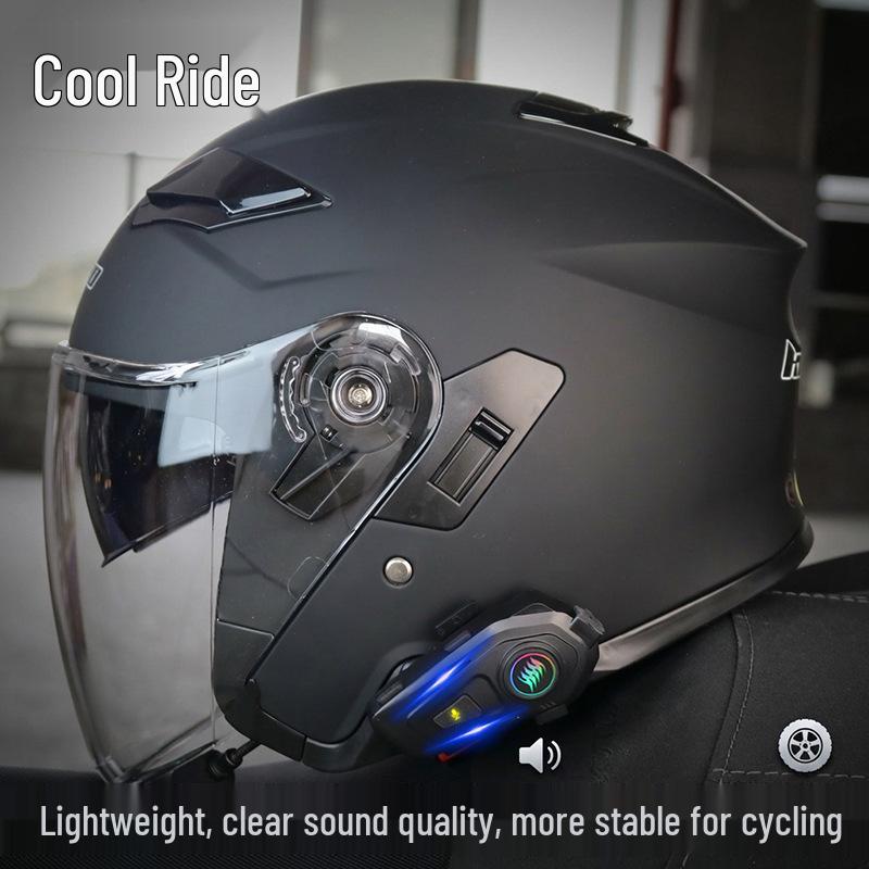 Cool Ride Lightweight Bluetooth Motorcycle Helmet with Dual Visor, 3C Certified, Long Battery Life, Comfortable Fit.