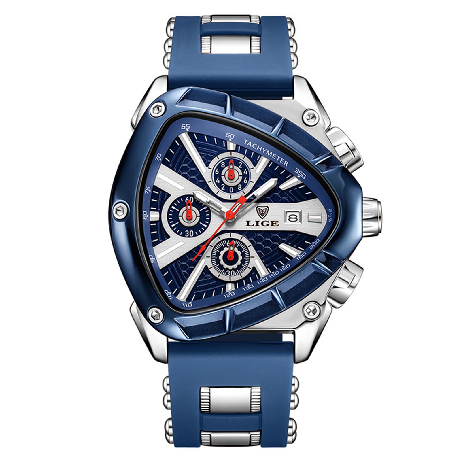 

Мужские водонепроницаемые светящиеся наручные часы-будильник для бега One Size