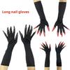 Fashionable Red Long Nail Ghost Claw Gloves Cool Halloween Costume Accessory Cosplay Party Props