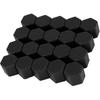 20pcs 17mm Universal Black Silicone Car Wheel Nut Lug Hub Screw Rim Bolt Covers Dust Protection Tyres Screw Caps Replacement