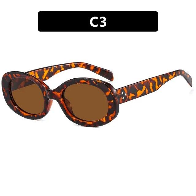 New In Oval Sunglasses for Men Women Fashion Retro  Design Shades Eyewear Female Candy Color Goggle Sun Glasses