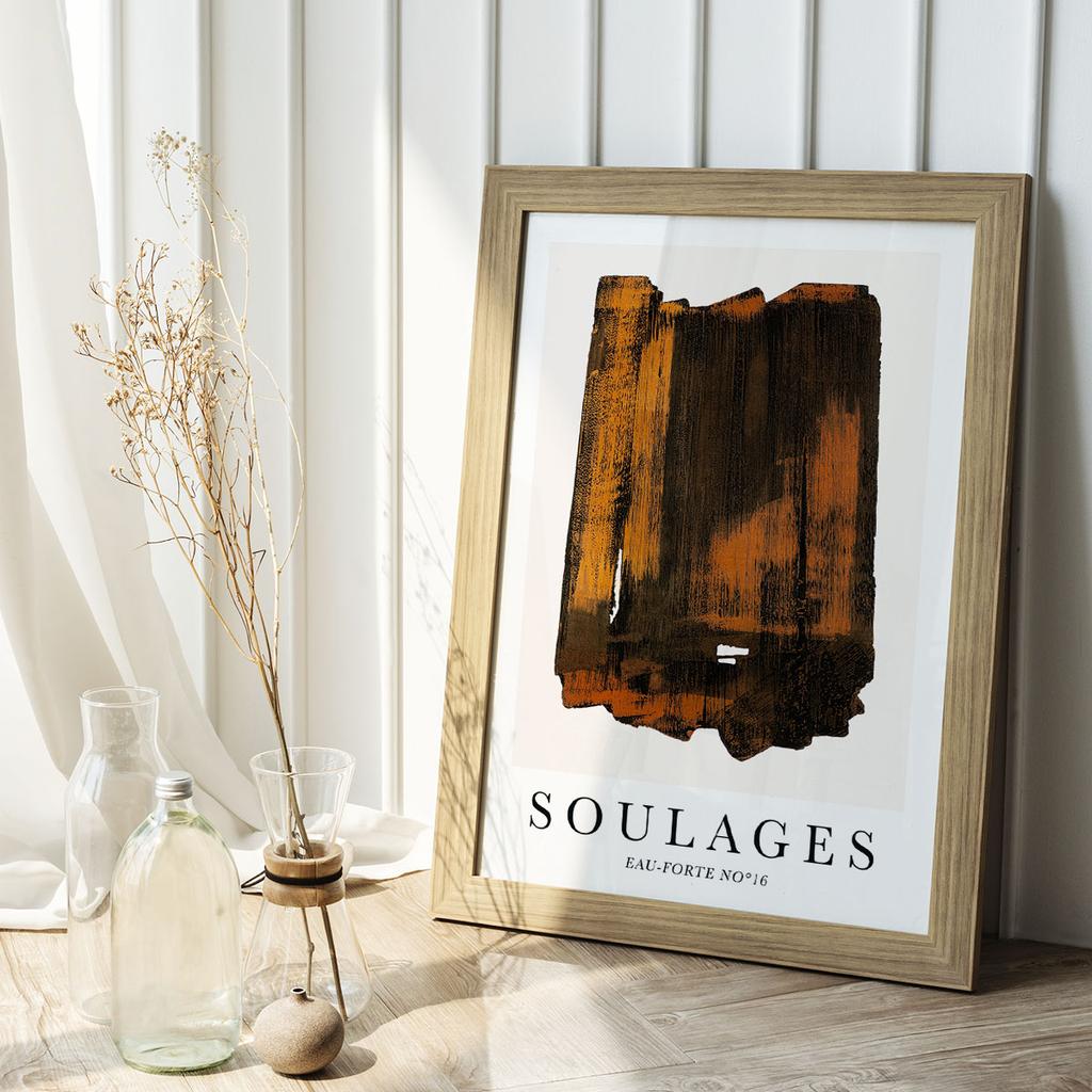 Plakat abstrakcja soulages rdza