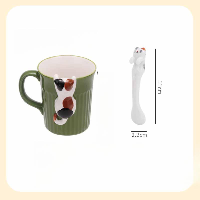 Japanese Ceramic Mug Cute Cat Coffee Cup Cute Cat Shape Design Niche Milk Cup Water Cup
