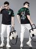 European Trendy Brand Bear Print Rhinestone Men's Short-Sleeve Summer 2025 New Style Printed Loose Round-Neck T-Shirt for Men