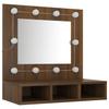 vidaXL Spiegelschrank mit LED Braun Eichen-Optik 60x31,5x62 cm