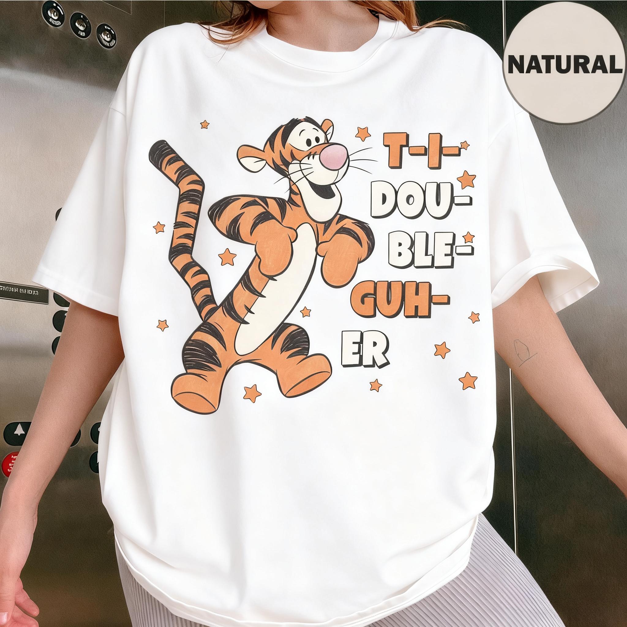 Retro Trendy Casual Winnie The Pooh Tigger Tshirt Tigger Tie Double Roar Tshirt Winnie The Pooh Tigger and Friends S