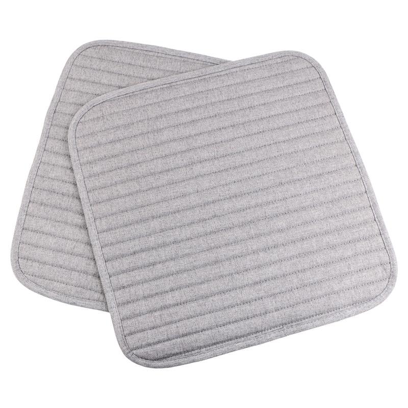 2 Pcs O SHI CAR Universal Square Front Seat Cushion Summer Artificial Linen Car seat-Cover Protection Pad for All Cars SUV