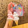 Unique Cream Ice Stack Keychain Adorable Silicone Cartoon Bag Accessory