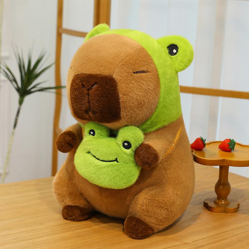 1 Piece Soft Simulation Doll Frog Transforms Capybara Plush Toys Rabbit Dinosaur Kapibala Anime Fluffty Toy Birthday Gift