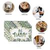 Botanische Florale Platzsets Grüne Blätter Blumen Design Naturinspiriertes Tischset für Esstisch Küche Party Waschbar Umweltfreundlich