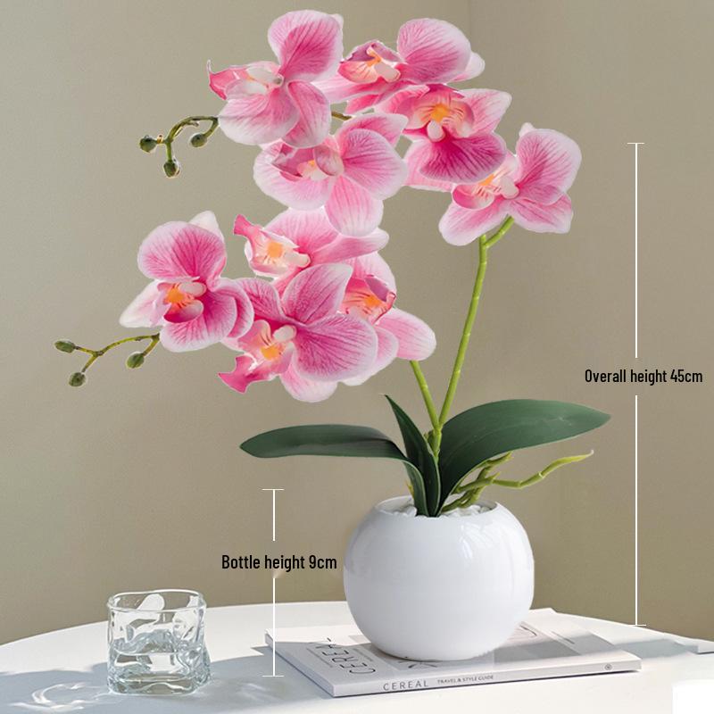 Sztuczna Phalaenopsis Sztuka Florystyczna Roślina w Doniczce: Dekoracyjna Plastikowa Kwiat do Salonu lub Stołu Jadalnego