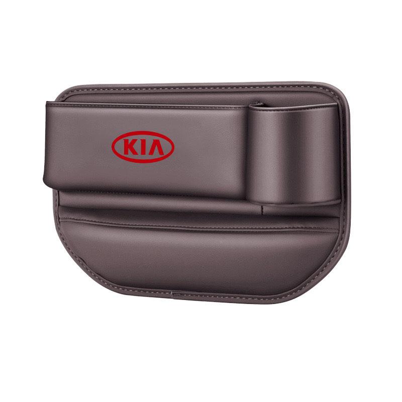 XKHI6 Car Seat Gap Organizer Leather Storage Box Interior Accessories for Kia Sportage Rio Picanto Morning Stonic Ceed Niro Sorento