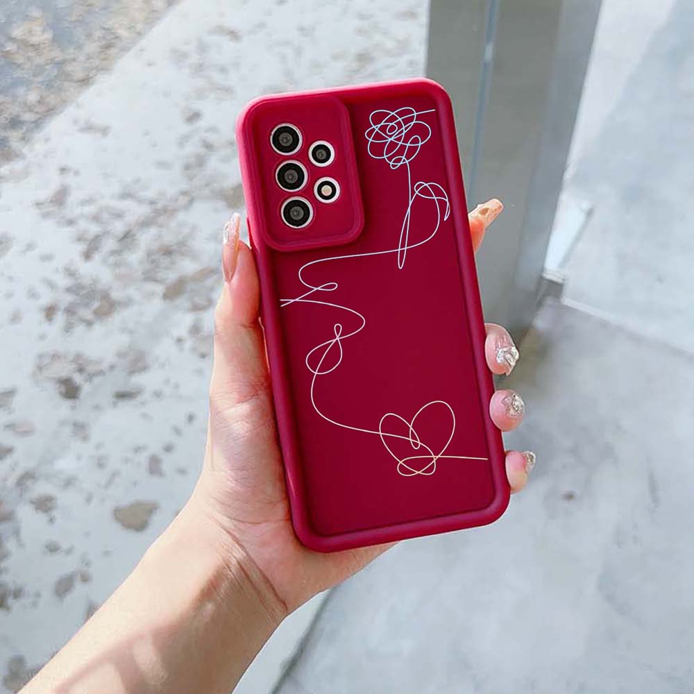 N18 Lovely Line art design Měkké silikonové pouzdro pro Samsung A05s A54 A25 A34 Xiaomi POCO X5 Redmi Note 12S Huawei P50 Honor 90 Angel Eyes Cover