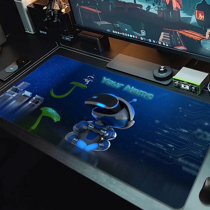ASTRO BOT Custom Name Large Size Mouse Pad Large Gaming Table Cushion Non-slip Laptop Tablet Big Mousepad XXL Mat Mini PC Playmat With Lock Edge