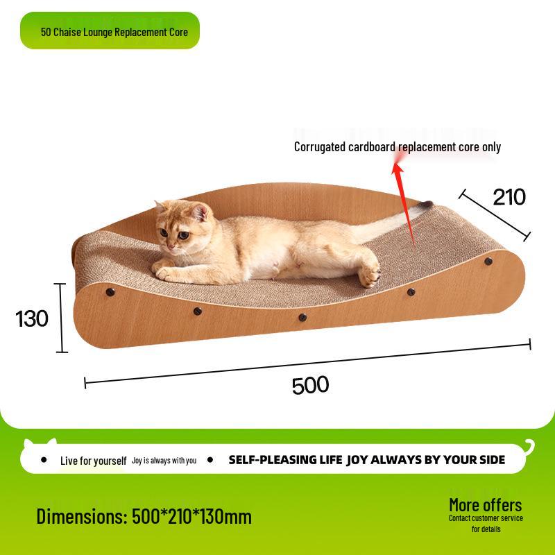 Lounge-Style Cat Scratcher Bed - Durable, No-Shed, Corrugated Cardboard Sofa with Replaceable Core Toy Cat Scratch Board