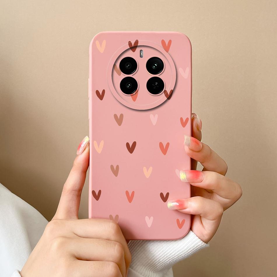 Love Heart Case For Realme 12 Pro Plus 12 Lite Back Cover For Realme12 4G Funda Liquid Silicone Camera Protection Phone Housing