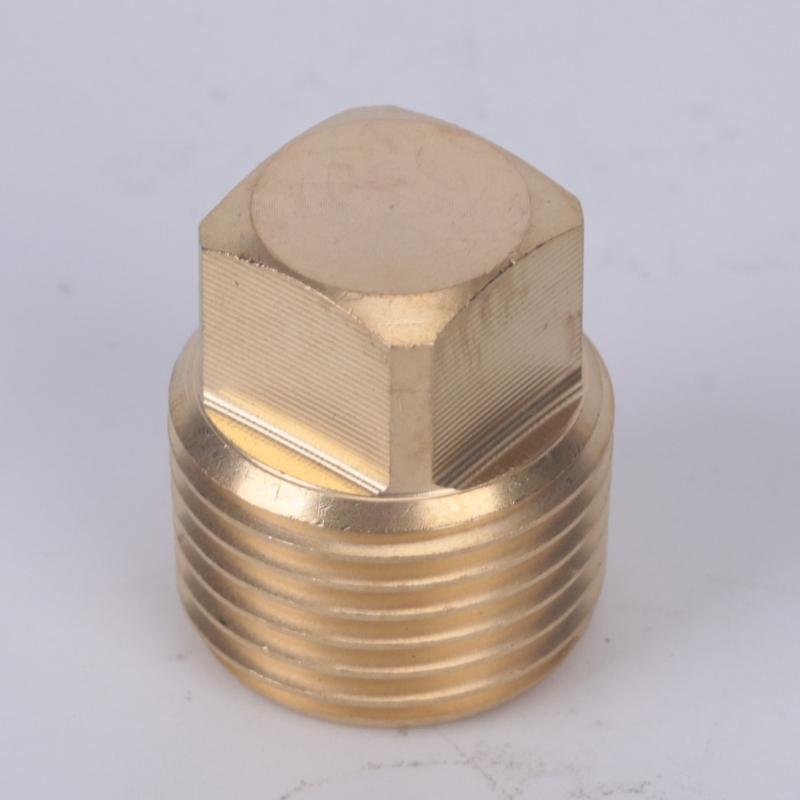 Threaded Port Sealing Fitting in Brass with Flat-Sided Drive Head for Screw-In Closure and Marine Repair Service