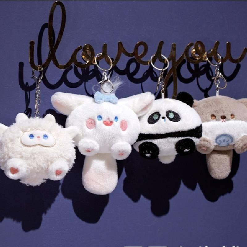 Panda Toy Plush Backpack Keychain Pendant Cartoon Animals Fill Doll Souvenir