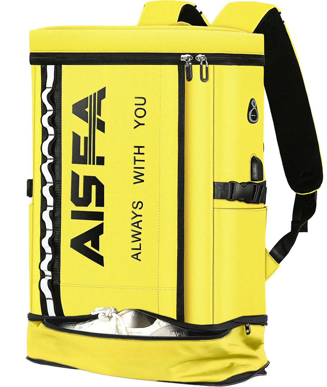 

AISFA Водонепроникний Квадратний Підходить для Бізнесу USB-зарядка 30л Ідеально для На відкритому повітрі Екстрений Випадок та Зберігання Чоловічий Рюкзак, 17-дюймові ПК, Ноутбуки, Порт, Місткість,