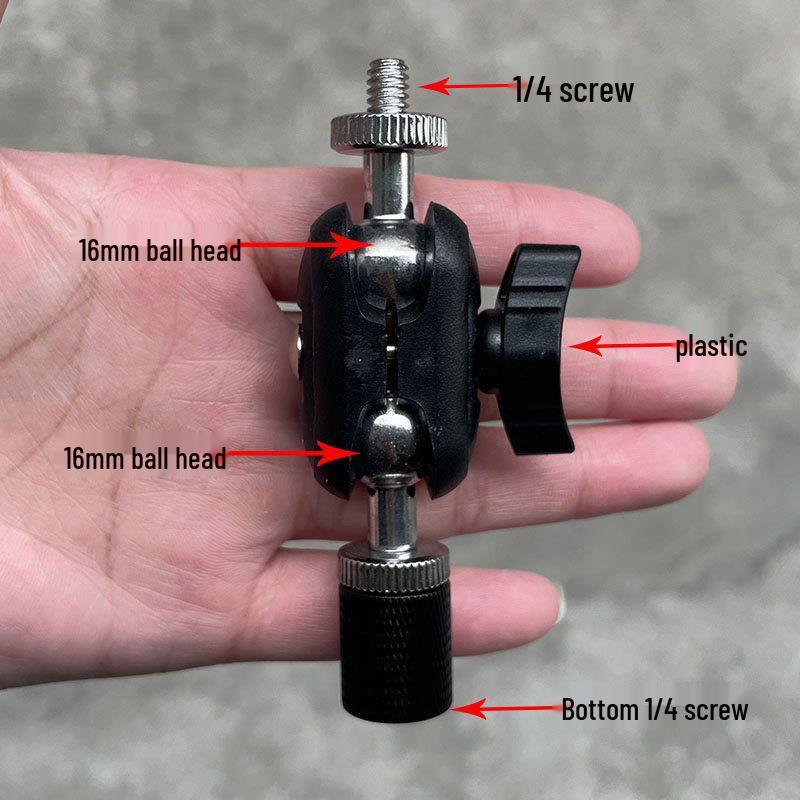 17mm Ball Head to 1/4" Phone Holder Replacement Pan Tilt Swivel Adapter