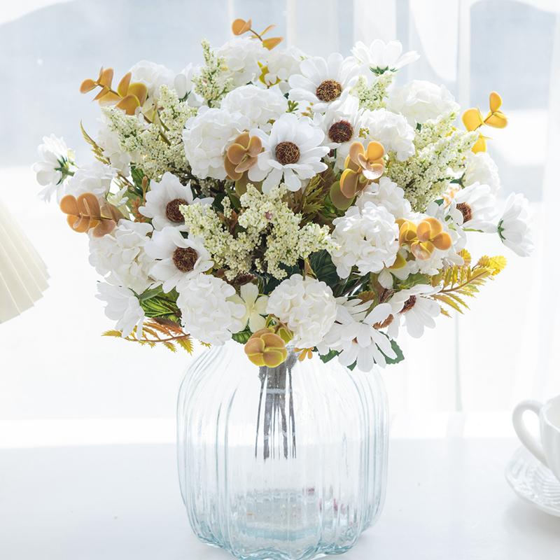 Artificial Flowers Silk Lilac Daisy Bouquet Wedding Home Brial Craft Diy Gift boxFestival Outdoor Indoor Scrapbooking Fake props