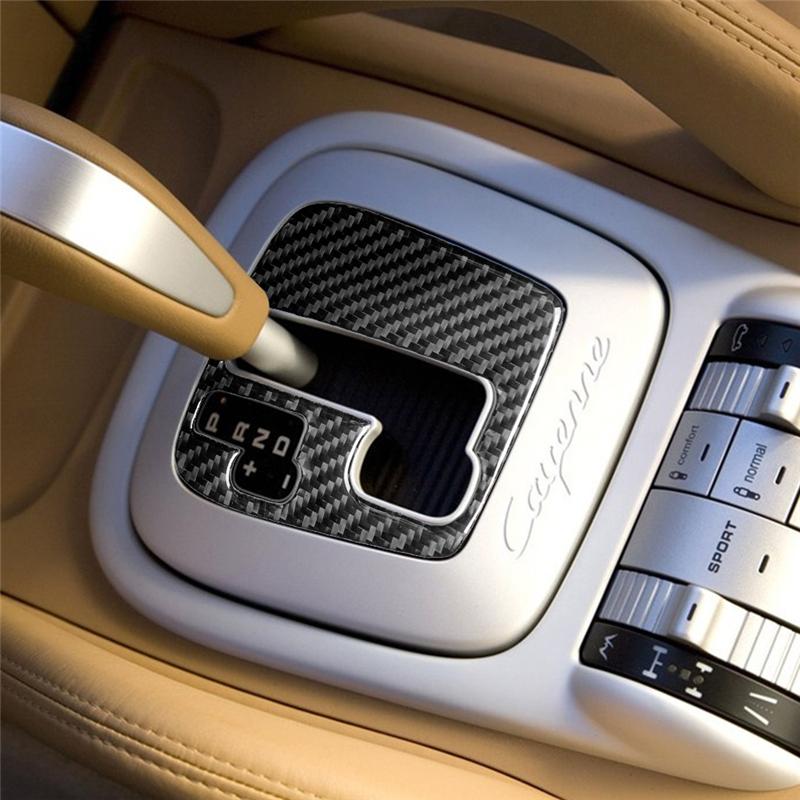 Car Gear Shift Water Cup Holder Panel Decoration Cover Trim Stickers For Porsche Cayenne Sport SUV 2003-2010 With Navigation