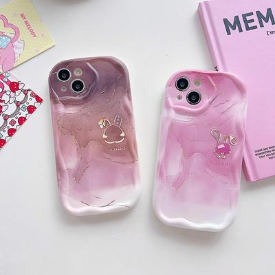Cute Silicone Case for Tecno Spark 10C Oppo Reno 8T Realme 10 11 Samsung A54 A24 A14 Funda Painted Cartoon Gradient Bear Bunny Cover Soft TPU Bumper