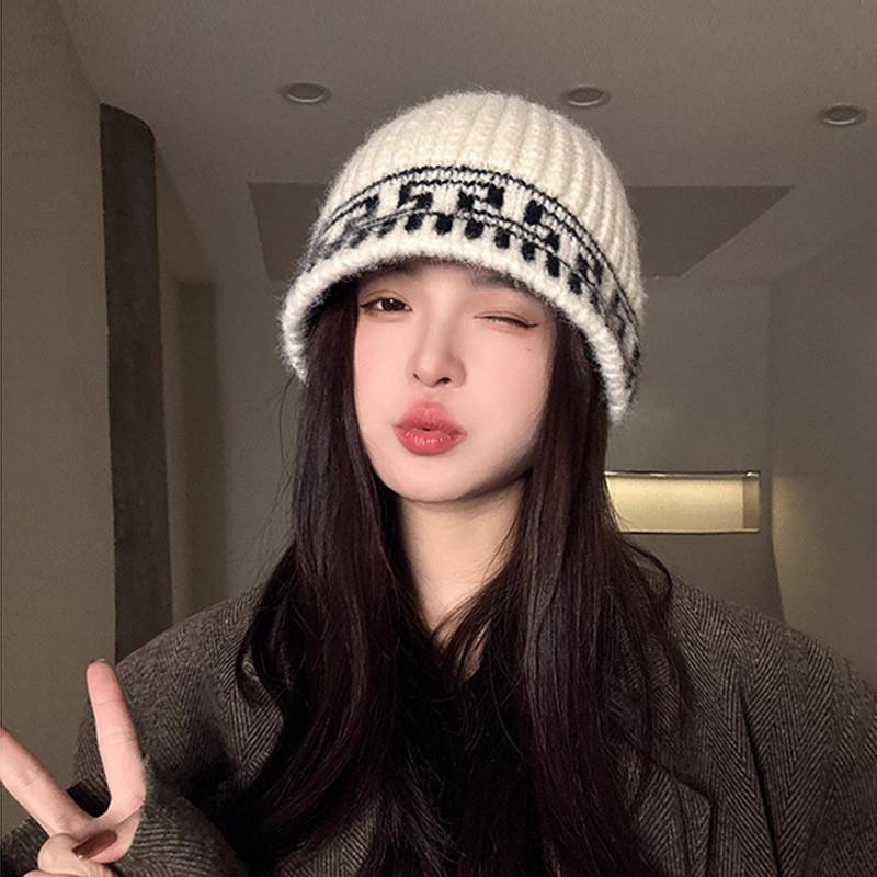 Вязаная шапка-рыбака в винтажном стиле, теплая и ветрозащитная, для зимнего повседневного стиля белый