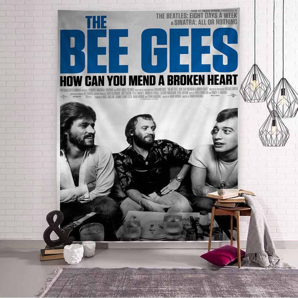 Bee Gees Band Appeso Arazzo Boemo Appeso Tarocchi Tappeti da Parete Hippie Appeso a Parete per Dormitorio Decorazioni per la Casa