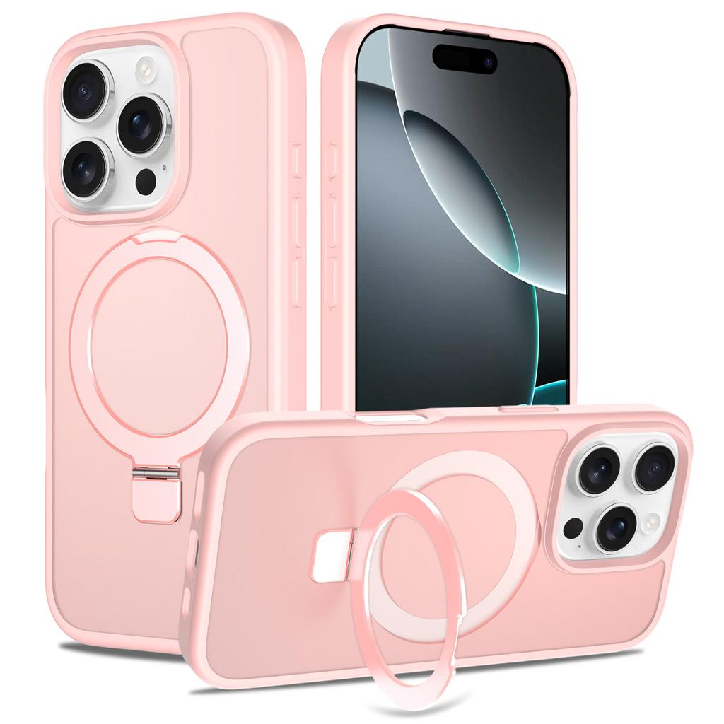 For Apple 17pm stand type mobile phone case magnetic two-in-one For iPhone16promax matte 15 protective case