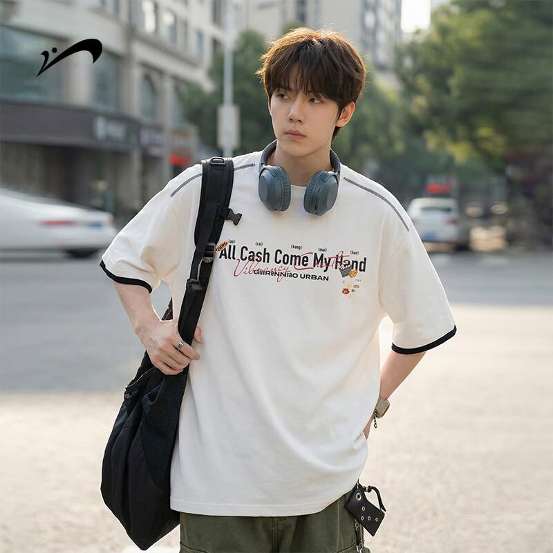 Guirenniao Men's Cotton American Style Short Sleeve T-Shirt