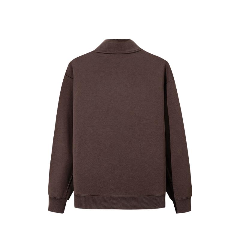 Anta Training Series Solid Color Stand Collar Pullover Casual Warm Comfortable Sweatshirt Men Sweatshirt 152547719N-1