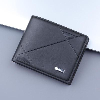 Men's Leather All-in-One Folding Card Holder Wallet with Large Capacity