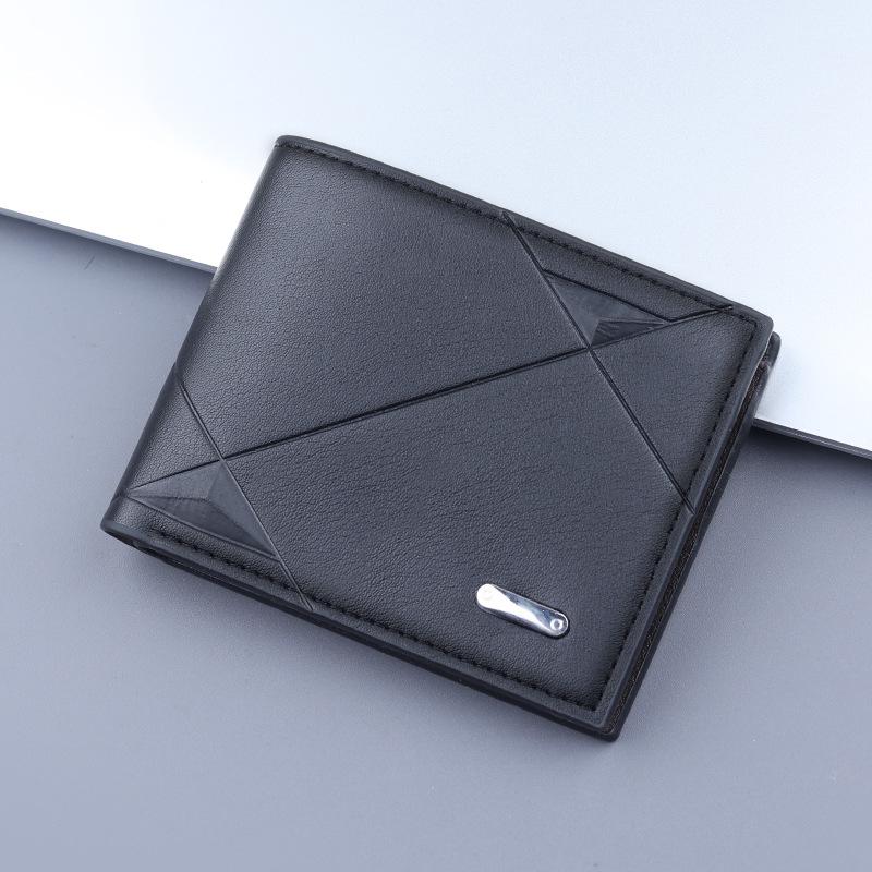 Men's Leather All-in-One Folding Card Holder Wallet with Large Capacity