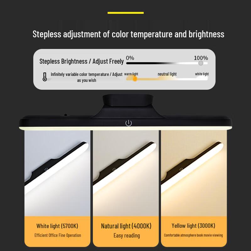 Rechargeable Eye-Care LED Desk Lamp with Dimmable Touch Control