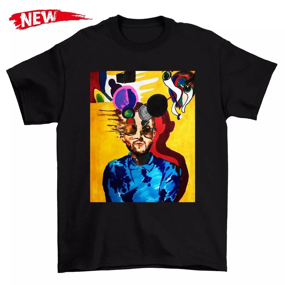 Mac Miller Face Art Work Cotton Black Short Sleeve Unisex S-5L T-Shirt Unisex T-Shirt XXXL