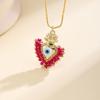 Nidin Sacred Heart Evil Eye Necklace Women Colorful Beaded Pendant Chain Choker Boho Style Lucky Protection Jewelry Wholesale