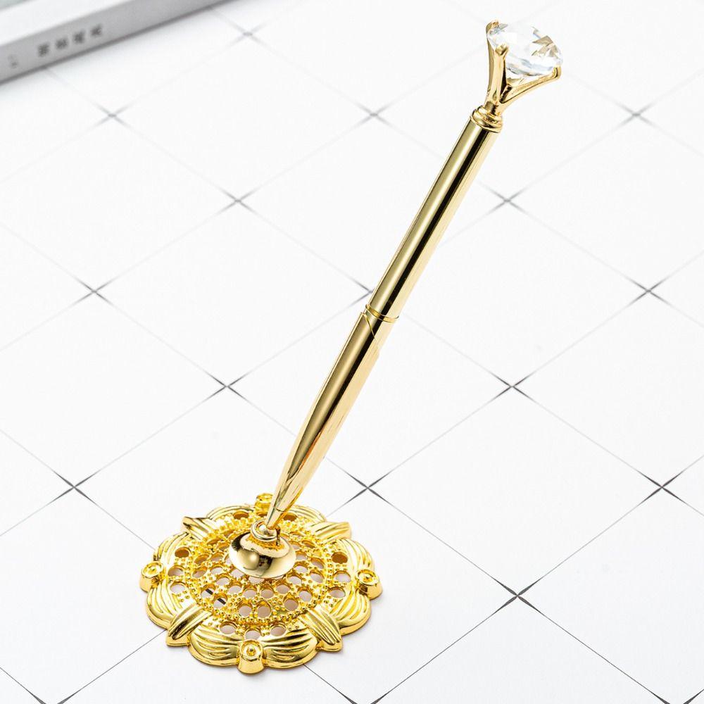 Wedding Decor Reception Desk Pen Attached Base Metal Pen Stand Holder  Guest Book