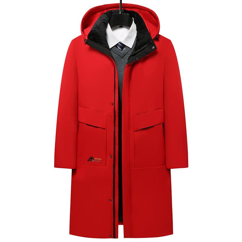 Men's Winter Warm Full Length Hooded Jackets Windproof Padded Coat Thick Quilted Parka Jacket for Men Windbreaker Business Work Jackets with Hood