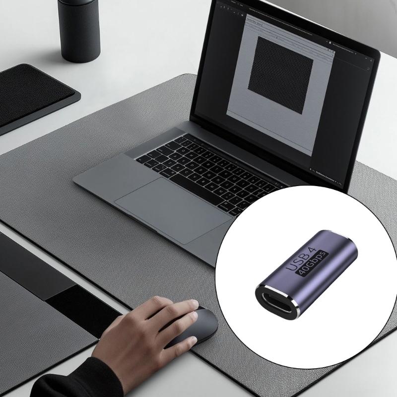 USB4.0 40Gbps Adapter 100W USB C To Type C Fast Charging Converter USB C Data Adapter 8K@120HZ Coupler Extender