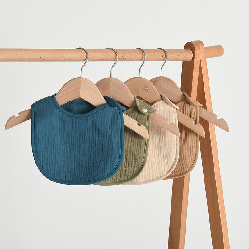 Crepe Six-Layer Solid Color All-Cotton Newborn U-Shaped Bib