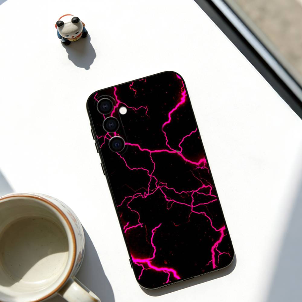 

Lightning texture Phone Case For Samsung Galaxy A73,A72,A71,A70,A53,A52,A51,Soft Silicone Black Cover Samsung a41