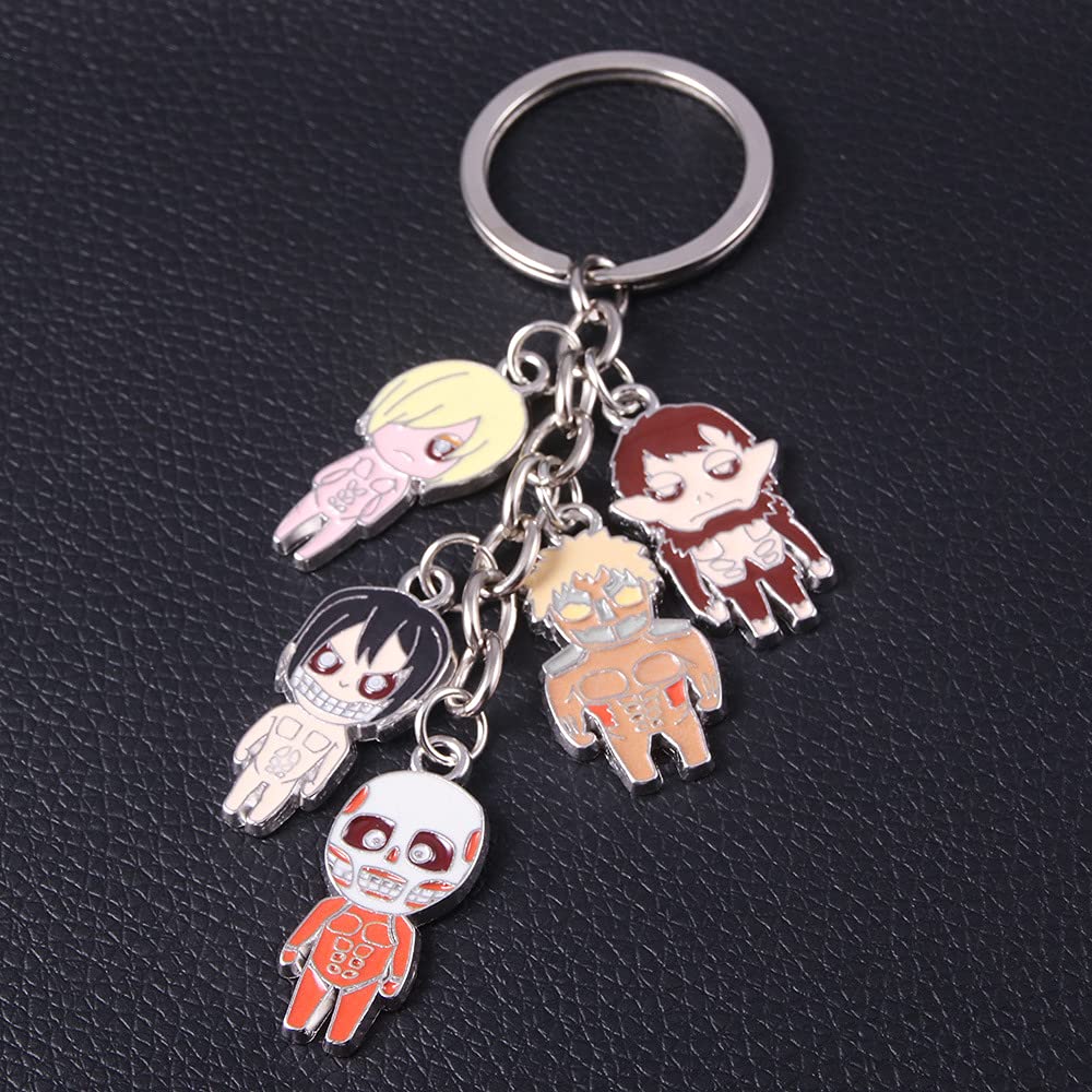 RyuuCos Attack On Titan Five Titans Christmas Keychain, Accessory, Disguise, Costume, Gift, Cosplay, Event, Halloween,