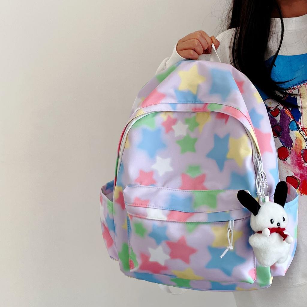 2025 winter on the new cute star backpack Korean high value lightweight girls high school college backpack