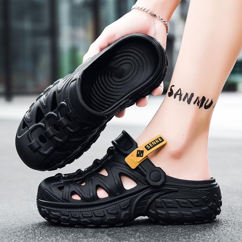 Pánské letní ležérní boty s tlustou podrážkou, plážové sandály, módní, pohodlné, protiskluzové, odolné proti opotřebení, pohodlné, venkovní, plážové, fas