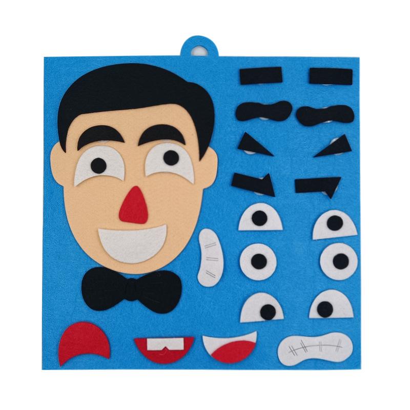 Kids' Expression Puzzle Felt Kit: Educational Facial Feature Stickers