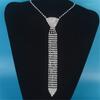 Stylish Rhinestones Tie Long Necklace Fashion Accessory For Parties Weddings And Formal Occasion Dressingup Neckpiece