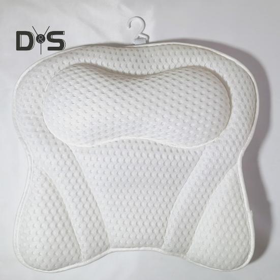 Vanový polštář s protiskluzovou masážní přísavkou Extra měkká podpora šíje a zad 4D Air Mesh Polštář Vana Polštář Spa příslušenství