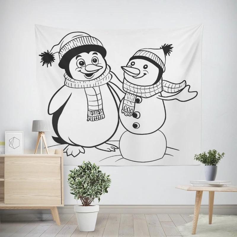 Новогодняя рождественская тематика Пингвин Снеговик Узор Гостиная Спальня Декоративный — фото 6